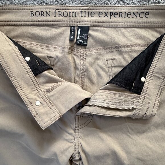 Prana Pants Mens 32Wx32L Brown Slim Fit Hiking Outdoor Adventure - Excel. Cond. - Picture 5 of 13